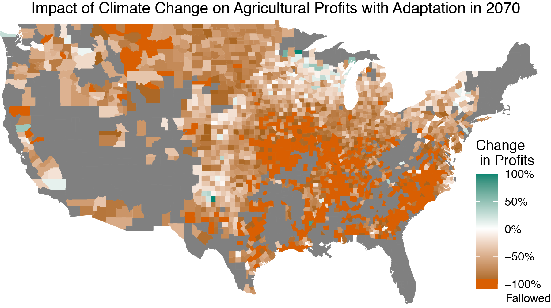 Crop switching reduces agricultural losses from climate change in the